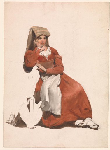 Seated woman in Italian costume