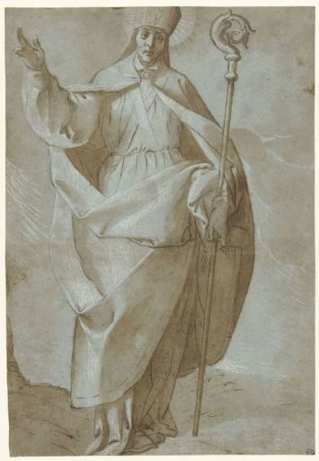 Saint Abundius with Mitre and Staff
