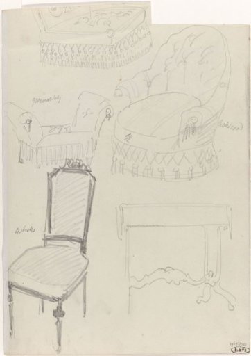 Designs for chairs and a table
