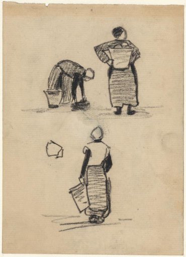 Studies of a woman with a basket