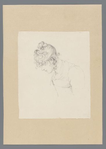 Woman's head bent forward