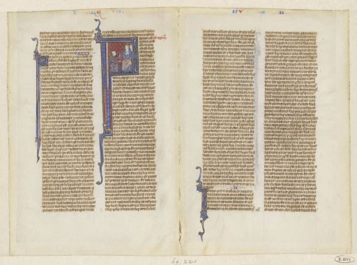 Fragment from a Bible, the Book of Kings, chapter 2: David kneels before Saul
