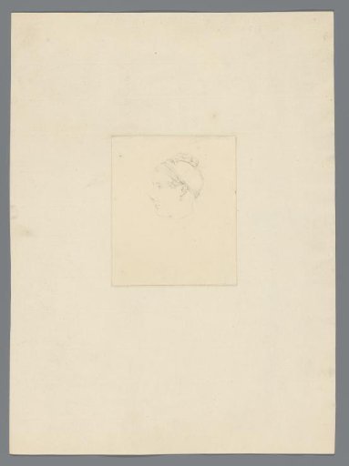 Girl's portrait in profile to the left