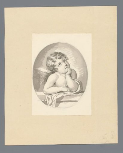 Pensive Cupid, after Raphael