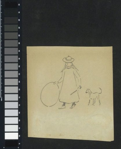 Girl with a hoop and dog