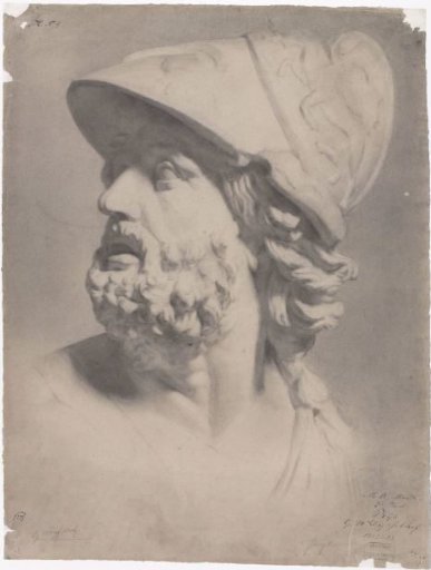 Academic Study of a Roman Head with Helmet
