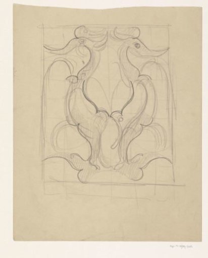 Decorative design with two birds