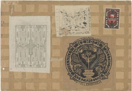 Design for an ex libris of Johannes Henoch Neethling, and two other designs
