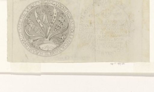 Design for the medal for the General Association for Bulb Cultivation, 1910
