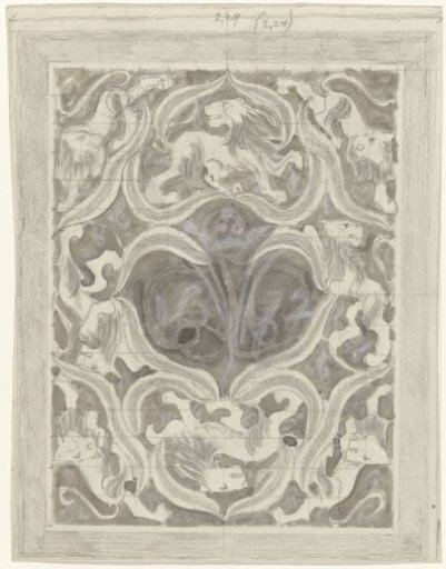 Decorative design with lions