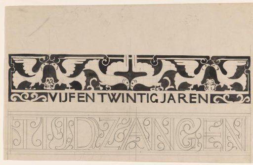 Design for decoration of the commemorative volume for Queen Wilhelmina from 1923