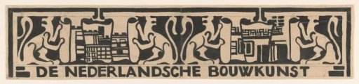 Design for vignette in the commemorative volume for Queen Wilhelmina from 1923: Dutch Architecture