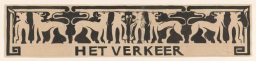 Design for vignette in the commemorative volume for Queen Wilhelmina from 1923: Traffic