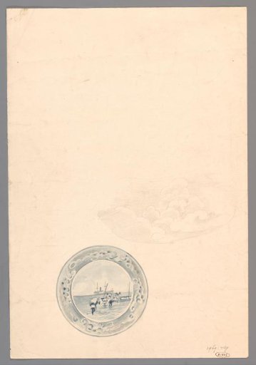 Design for a plaque with a seascape