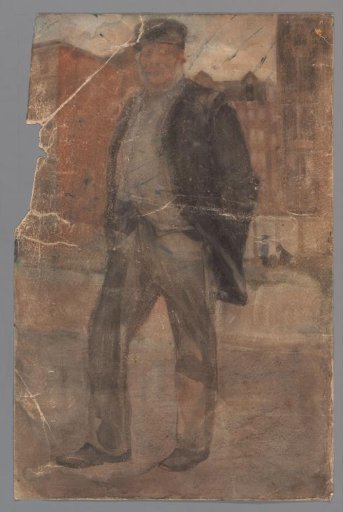 Standing man with a stiff cap
