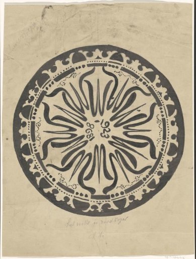 Design for a plate on the occasion of the silver jubilee of Queen Wilhelmina