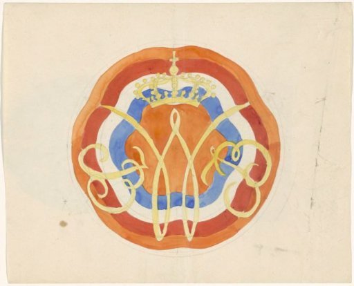 Design for a plate with a crowned W