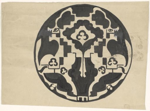 Design for a plate with two stylized animals