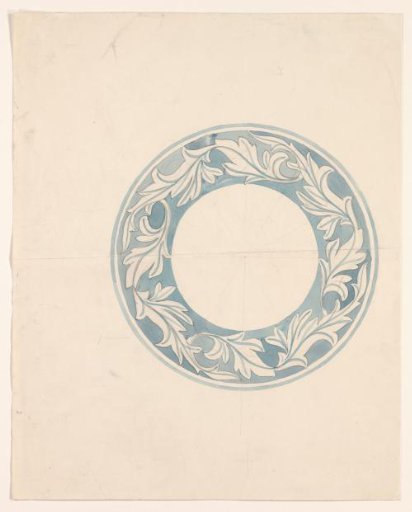 Round border ornament with leaf motif