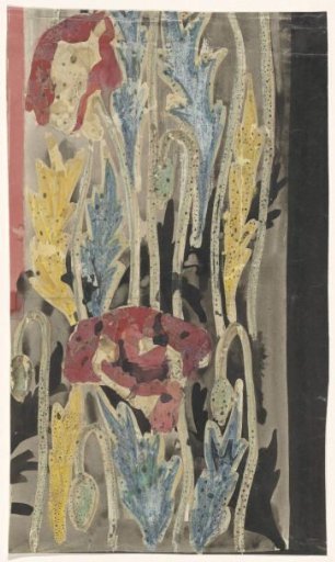 Design with poppies for the border of the tapestry View of Florence