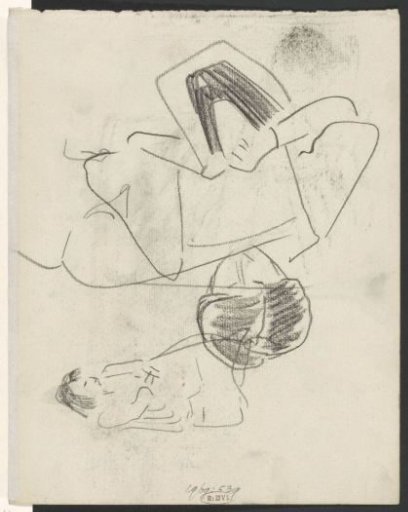 Two sketches of a woman