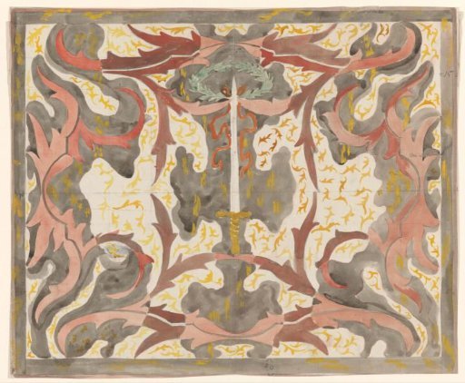 Decorative design with raised swords