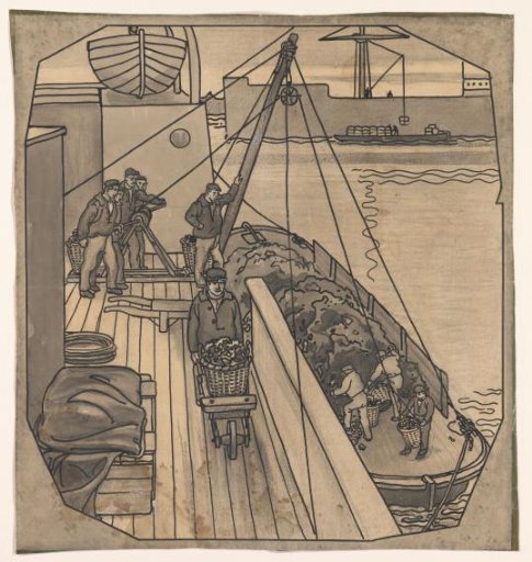 Design Drawing for the Left Side of a Tile Tableau in Honor of the 25th Anniversary of the Coal Trade Association