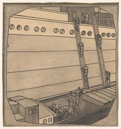 Design Drawing for the Right Side of a Tile Tableau in Honor of the 25th Anniversary of the Coal Trade Association