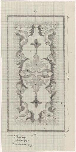 Decorative design with colour indications