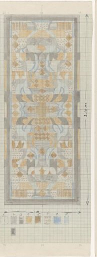 Design for a carpet with geometric motifs