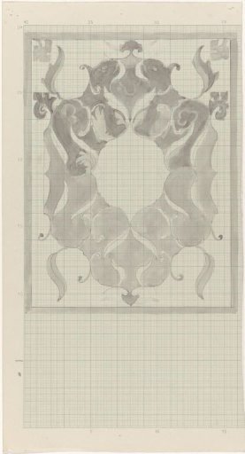 Decorative design with stylized lions