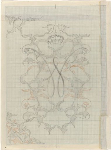 Decorative design with crowned W