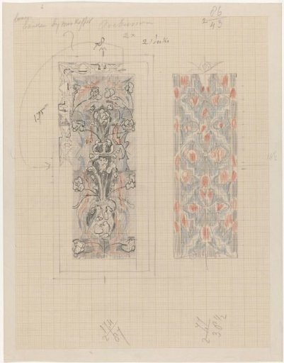 Two decorative designs with floral pattern