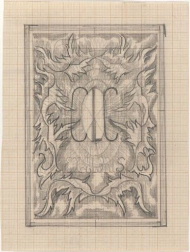 Design for bookplate of Carel Lion Cachet