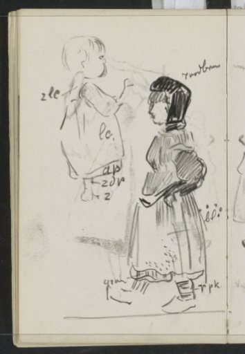 Toddler and a girl in traditional dress