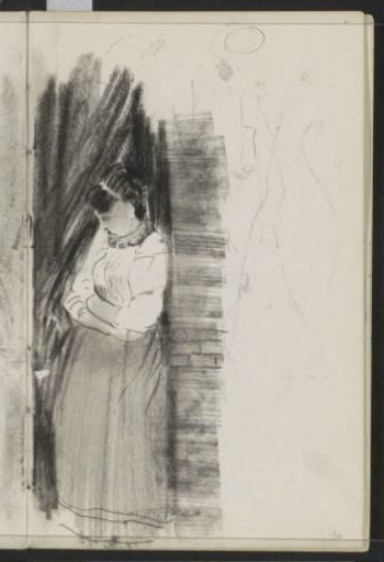 Standing Woman by a Wall