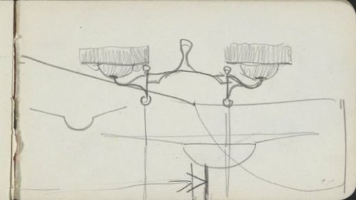 Hanging lamp with two shades