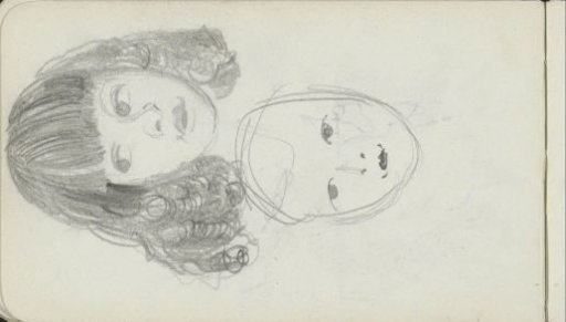 Head of a girl with curly hair