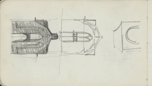 Three designs for the exterior of a church