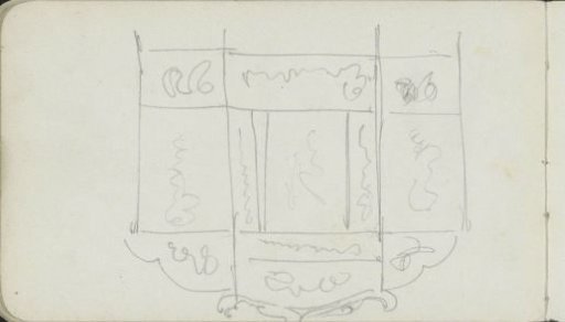 Piece of furniture, presumably a decorated screen