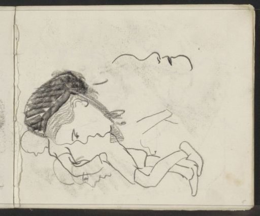 Standing man and a woman's head