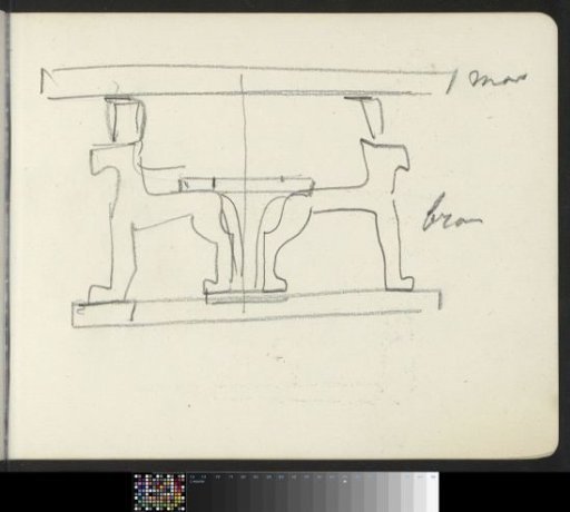 Design for a table with animal ornaments