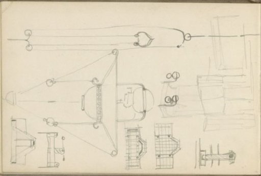 Study sheet, including designs for electric lamps