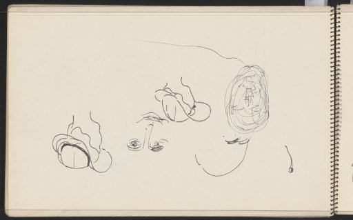 Faces and a woman with a hat