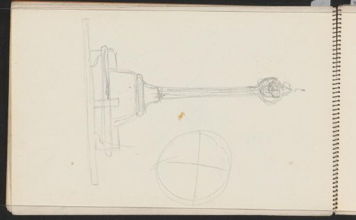 Column with a sphere on a pedestal
