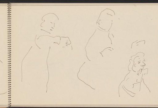 Woman drinking from a cup and figure studies