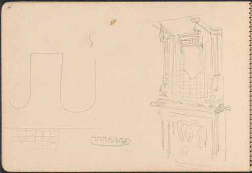 Design for a fireplace and architectural details