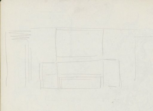 Design for a piece of furniture, possibly a cabinet