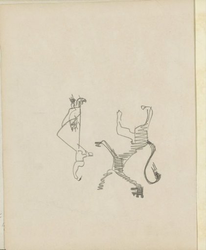 Lion and a fantasy figure