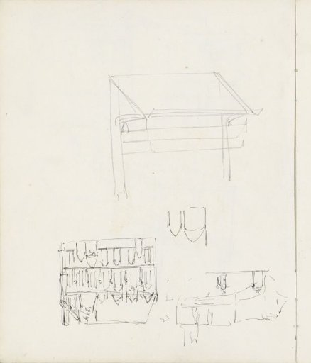 Exterior of a church and a design for furniture